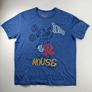 Disney Mickey Mouse Blue Graphic Tee Men’s M – Retro Streetwear Casual Style